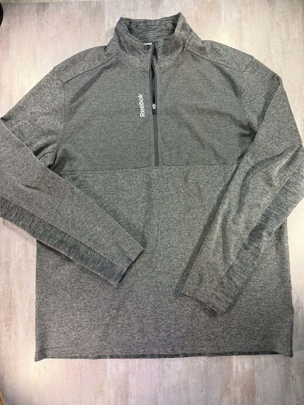 Reebok Speedwick 1/4 Zip Pullover Sweatshirt Grey XL‎